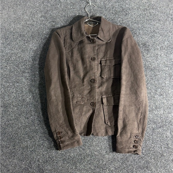 C.P. Company Linen Cotton Military Style Jacket Womens 42 M/L Brown Italy - Picture 1 of 8
